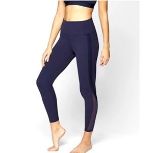 Athleta Navy Blue High-Waist Mesh-Panel Leggings